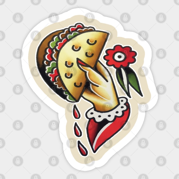 Taco traditional tattoo Sticker by Jahaziel Sandoval